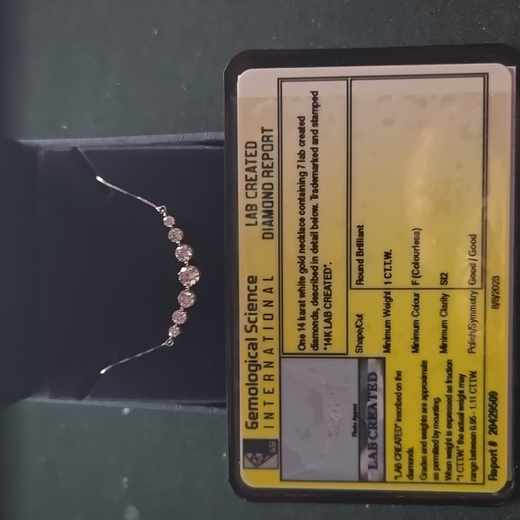 1 CT. T.W. Lab-Grown Diamond Graduated Necklace in 14K White Gold - Picture 5 of 9